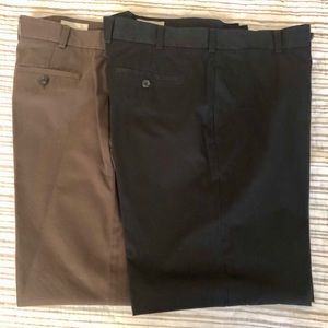 🤎🖤Bundle of 2 John W. Nordstrom Smartcare Flat Front Pants